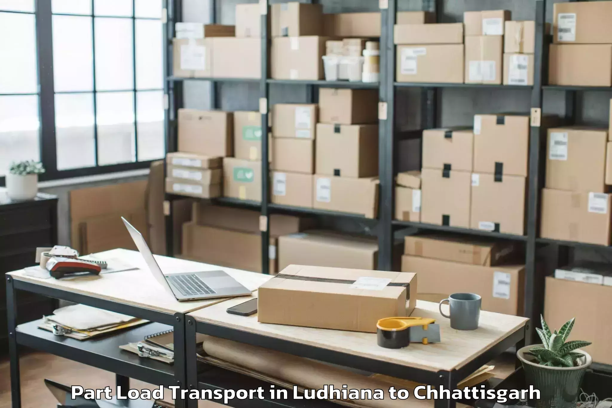 Ludhiana to Bemetara Part Load Transport Booking